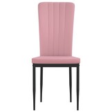 vidaXL Eetkamerstoelen Fluweel Roze (2 stuks) - 33% Korting