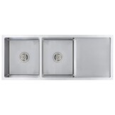 vidaXL Dubbele RVS Spoelbak met Afdruiprek - 34% Korting