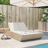vidaXL Ligbed 2-persoons Poly Rattan Beige - 34% Korting!
