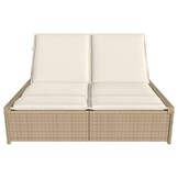 vidaXL Ligbed 2-persoons Poly Rattan Beige - 34% Korting!