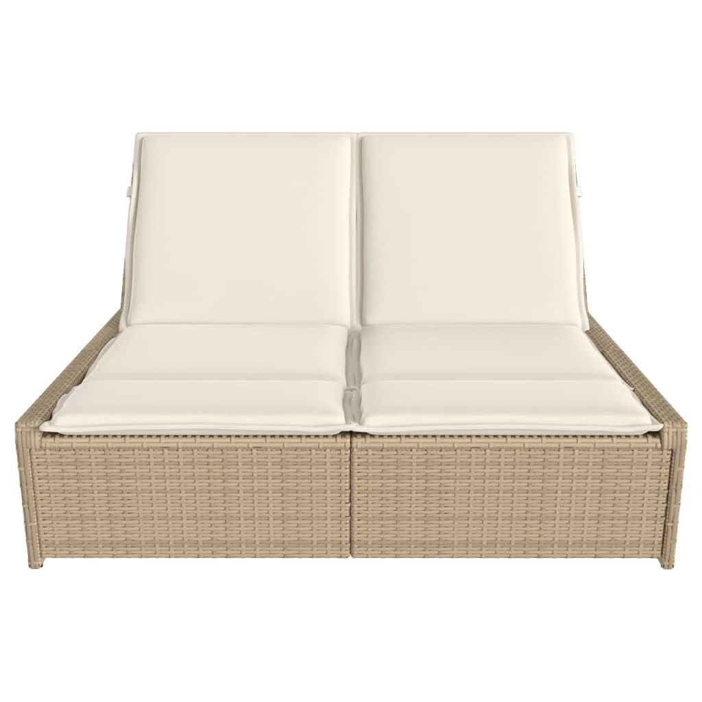 vidaXL Ligbed 2-persoons Poly Rattan Beige - 34% Korting!