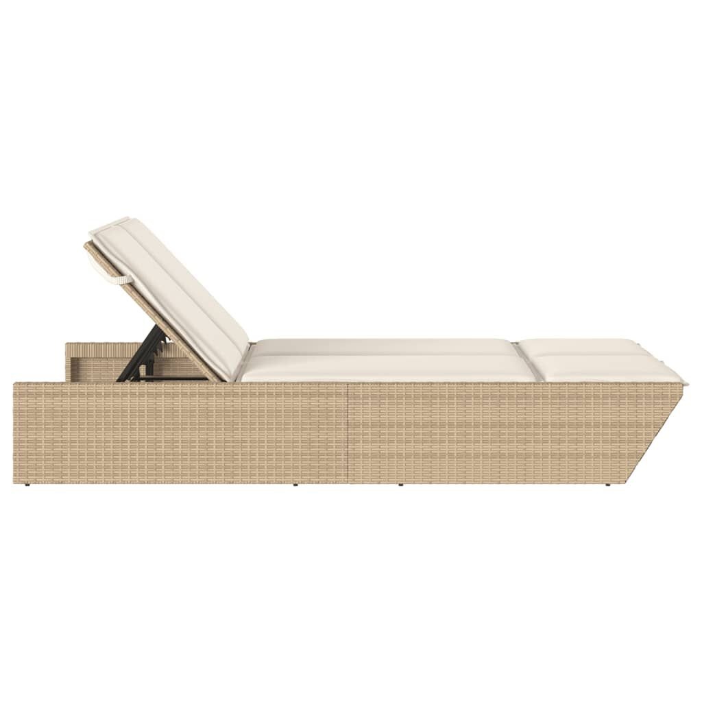 vidaXL Ligbed 2-persoons Poly Rattan Beige - 34% Korting!