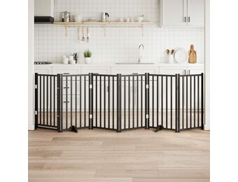 vidaXL Hondenhek Inklapbaar (58% Korting) - 300 cm Vurenhout Zwart