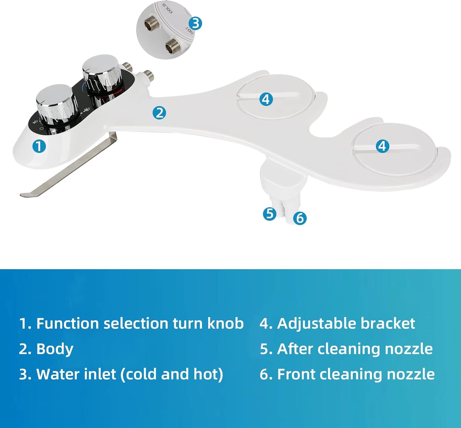 Bidet Opzetstuk met Korting! Niet-elektrisch, Warm/Koud Water