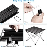 Compacte Aluminium Campingtafel Zwart Klein - 56% Korting