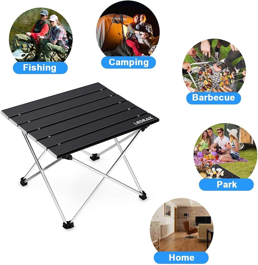 Compacte Aluminium Campingtafel Zwart Klein - 56% Korting