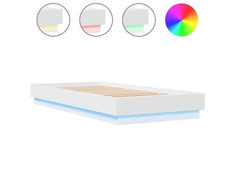 vidaXL Bedframe Wit met LED (53% Korting) - 100x200cm