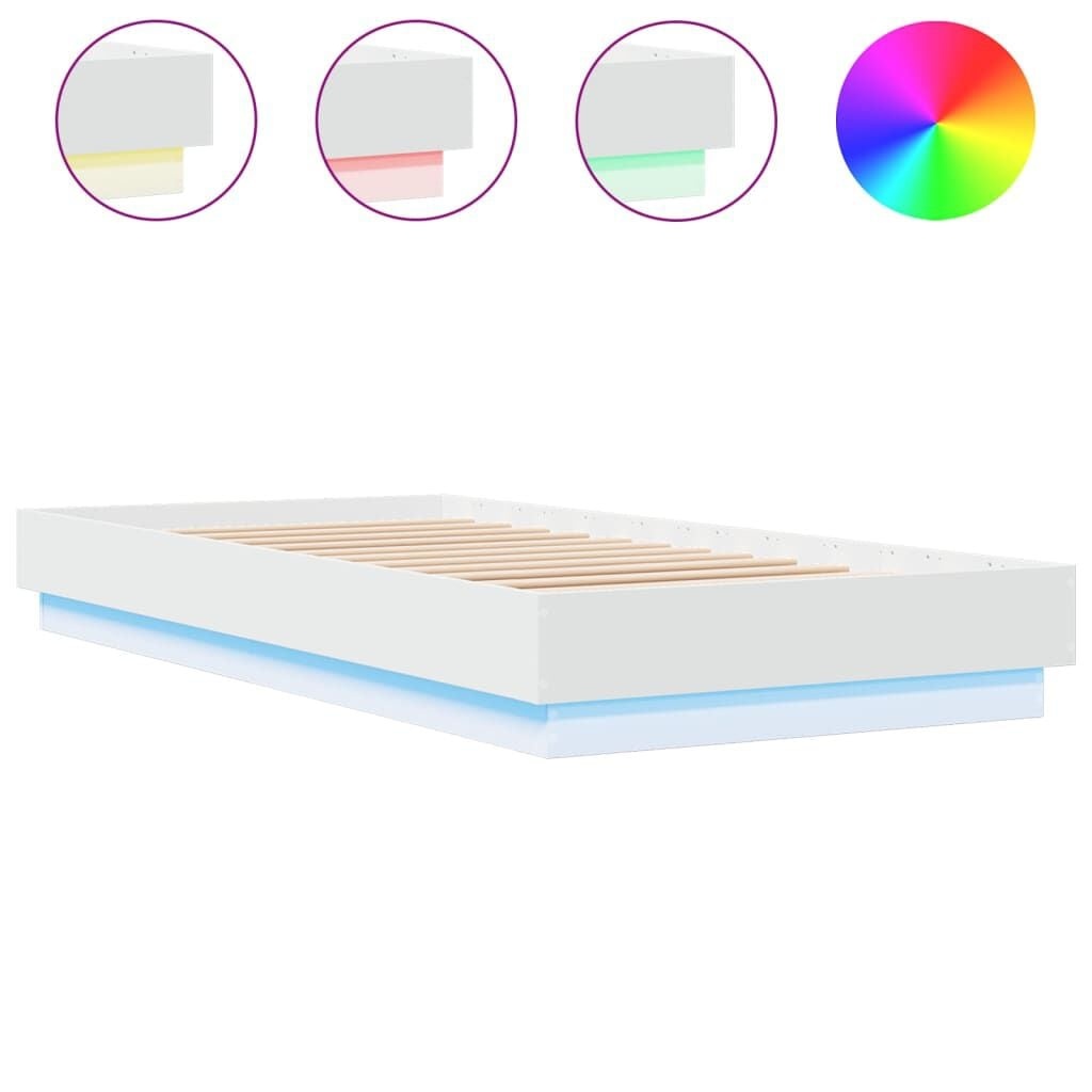 vidaXL Bedframe Wit met LED (53% Korting) - 100x200cm