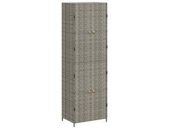 VidaXL Tuinkast Poly Rattan Grijs 59x40x180 cm - 34% Korting