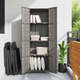 VidaXL Tuinkast Poly Rattan Grijs 59x40x180 cm - 34% Korting