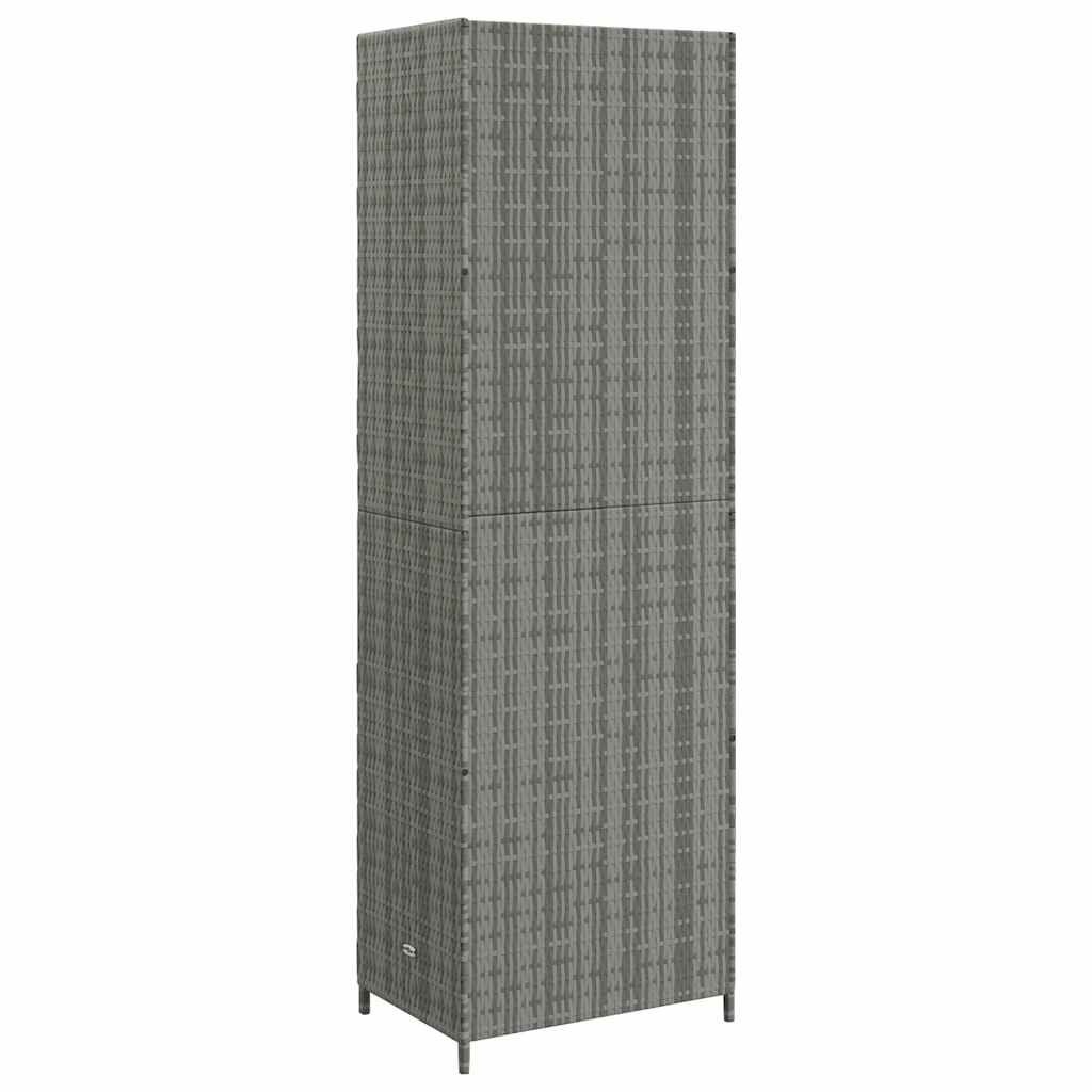 VidaXL Tuinkast Poly Rattan Grijs 59x40x180 cm - 34% Korting