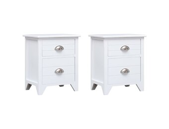 vidaXL Nachtkastjes 2 st met 2 Lades Wit - 33% Korting