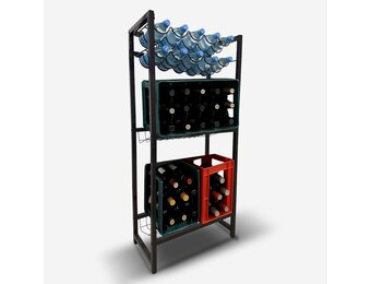 Drankrattenrek met Wijnrek - Antracietgrijs | 59% Korting!