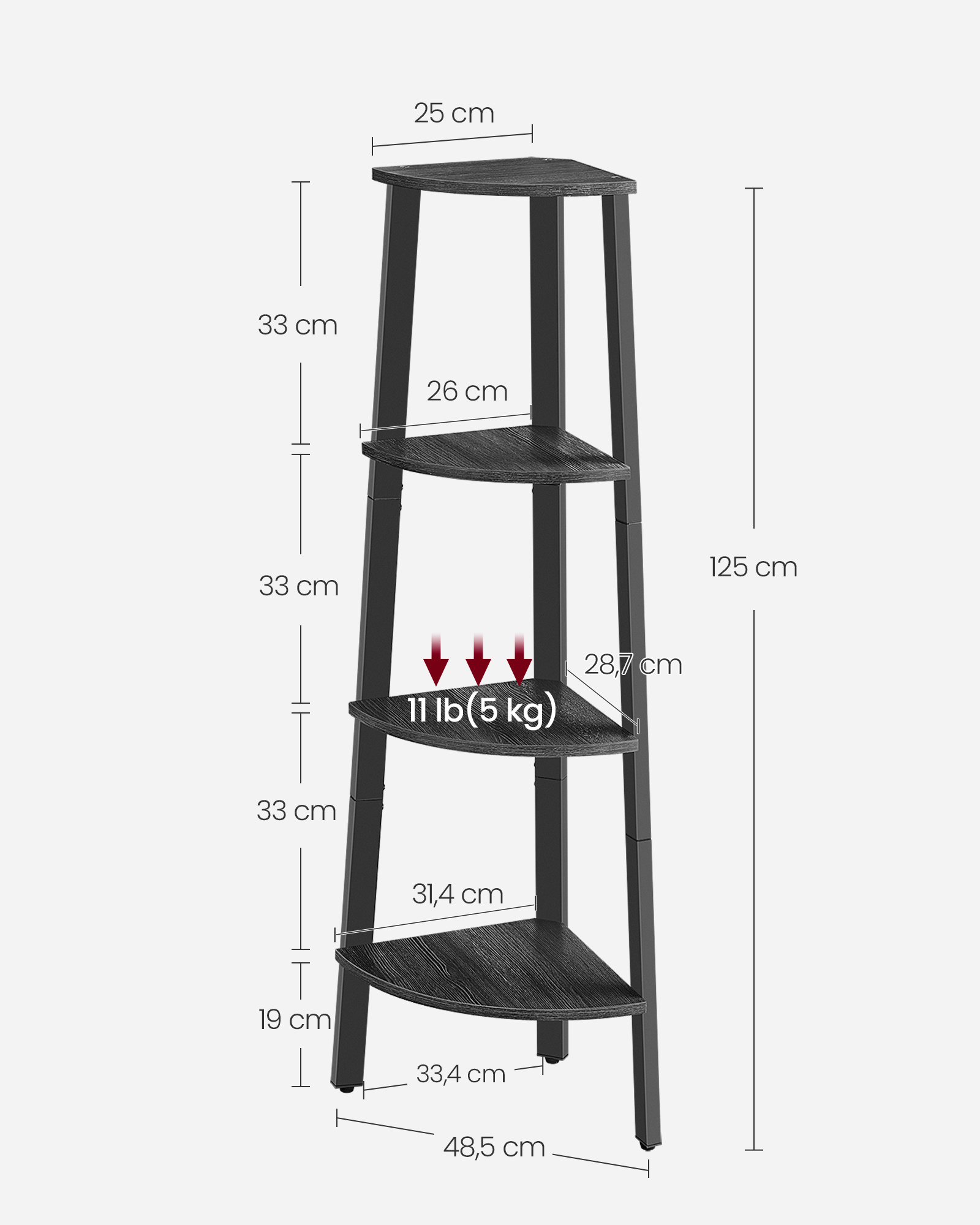 VASAGLE Hoekrek 53% Korting - Industrieel Design