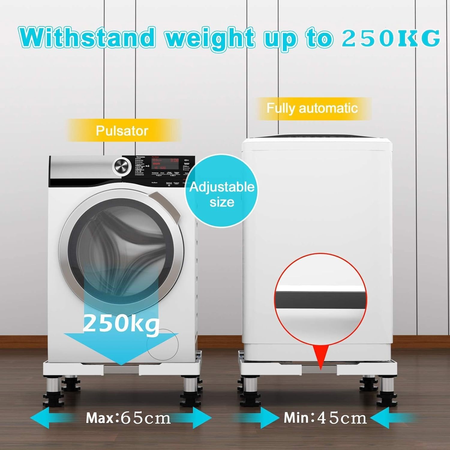 DEWEL Wasmachineonderlegger - Verstelbaar & Trillingsvrij (60% Korting)