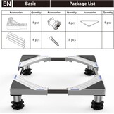 DEWEL Wasmachineonderlegger - Verstelbaar & Trillingsvrij (60% Korting)