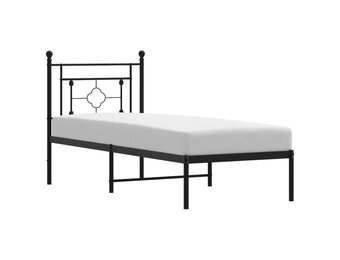 vidaXL Zwart Metalen Bedframe met Hoofdbord - 80x200 cm - 32% Korting