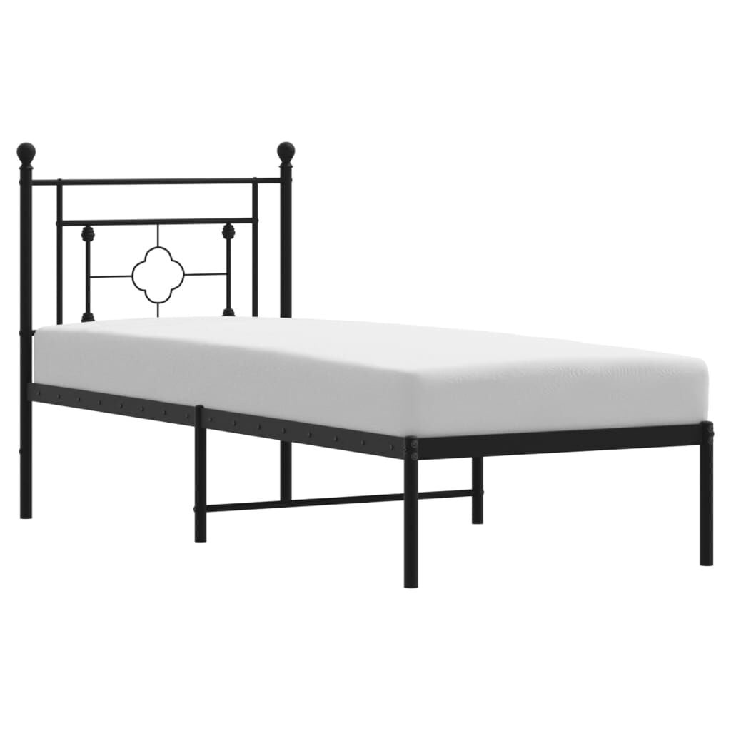 vidaXL Zwart Metalen Bedframe met Hoofdbord - 80x200 cm - 32% Korting