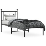 vidaXL Zwart Metalen Bedframe met Hoofdbord - 80x200 cm - 32% Korting