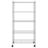 vidaXL Opbergrek 5-laags 75x35x155cm Chroom (33% Korting)