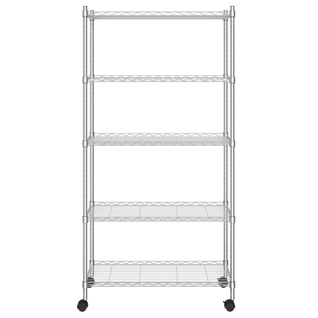 vidaXL Opbergrek 5-laags 75x35x155cm Chroom (33% Korting)