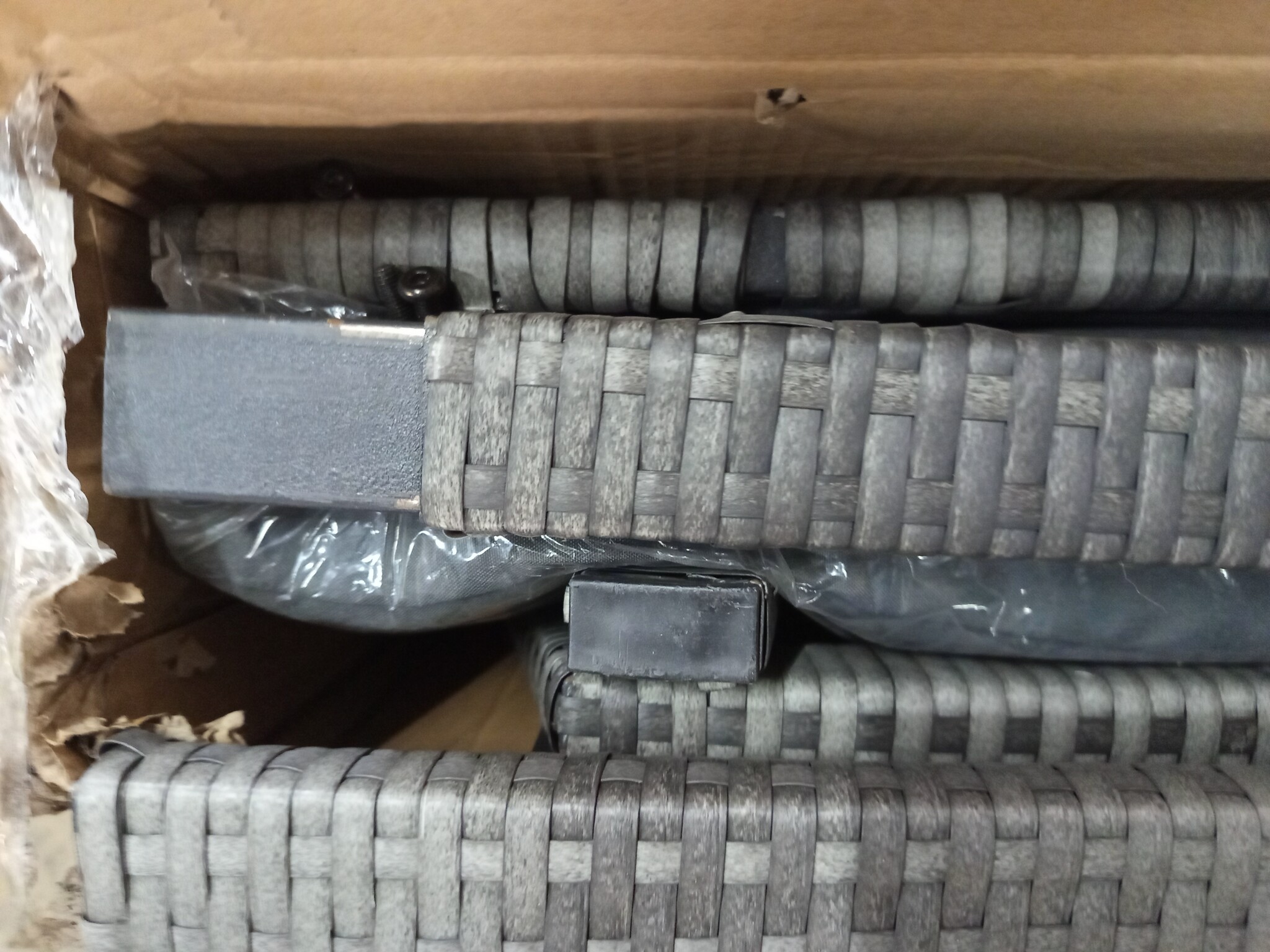 vidaXL Ligbed Poly Rattan Grijs met Kussen (54% Korting)