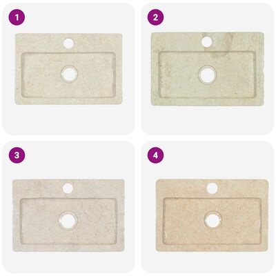 VidaXL Marmeren Wastafel Wandmontage - Crème - 33% Korting