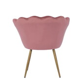 Schelp Fauteuil Velvet Roze met Gouden Poten - 39% Korting