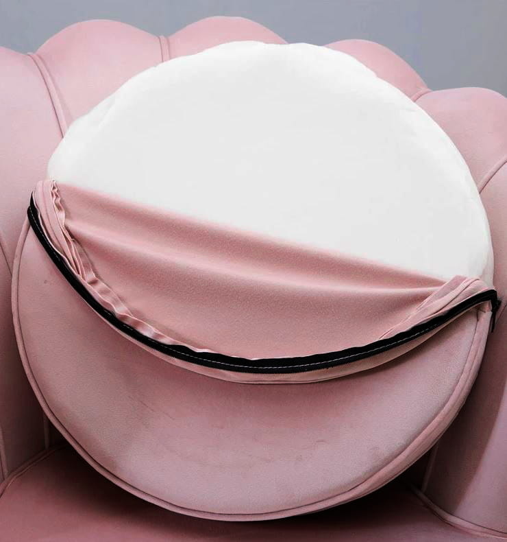 Schelp Fauteuil Velvet Roze met Gouden Poten - 39% Korting