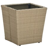 vidaXL Salontafel Beige: 25% Korting - Poly Rattan & Glas