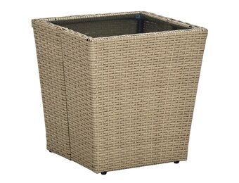vidaXL Salontafel Beige: 25% Korting - Poly Rattan & Glas
