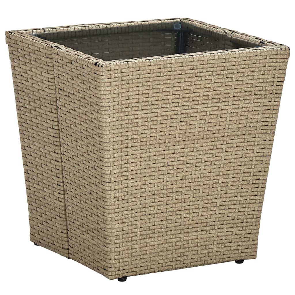 vidaXL Salontafel Beige: 25% Korting - Poly Rattan & Glas