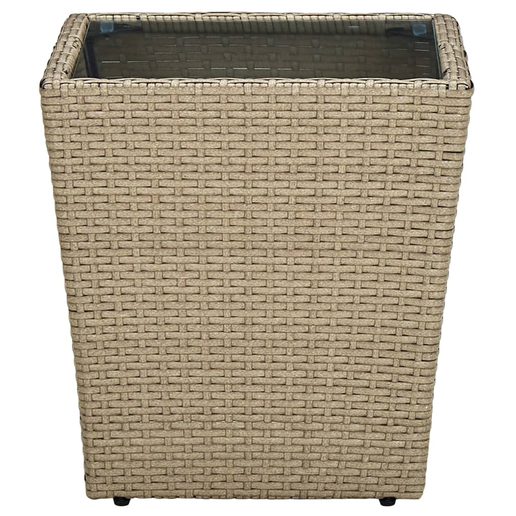 vidaXL Salontafel Beige: 25% Korting - Poly Rattan & Glas
