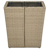 vidaXL Salontafel Beige: 25% Korting - Poly Rattan & Glas