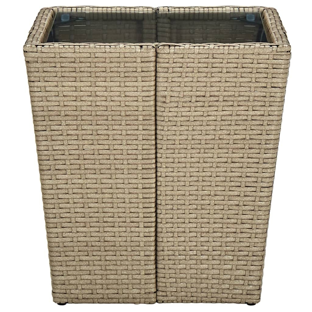 vidaXL Salontafel Beige: 25% Korting - Poly Rattan & Glas