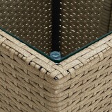 vidaXL Salontafel Beige: 25% Korting - Poly Rattan & Glas