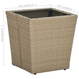 vidaXL Salontafel Beige: 25% Korting - Poly Rattan & Glas