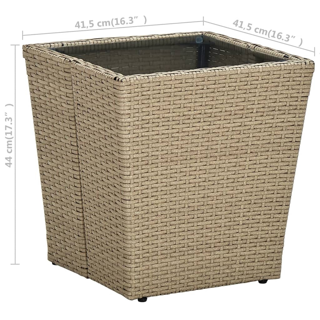 vidaXL Salontafel Beige: 25% Korting - Poly Rattan & Glas