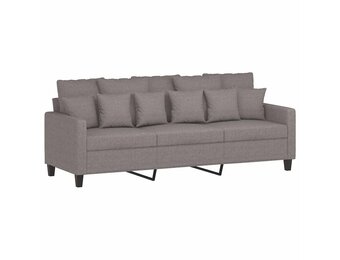 vidaXL Driezitsbank Taupe Stof - 34% Korting!