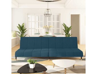 vidaXL Slaapbank 2-zits Blauw Fluweel | 34% Korting!