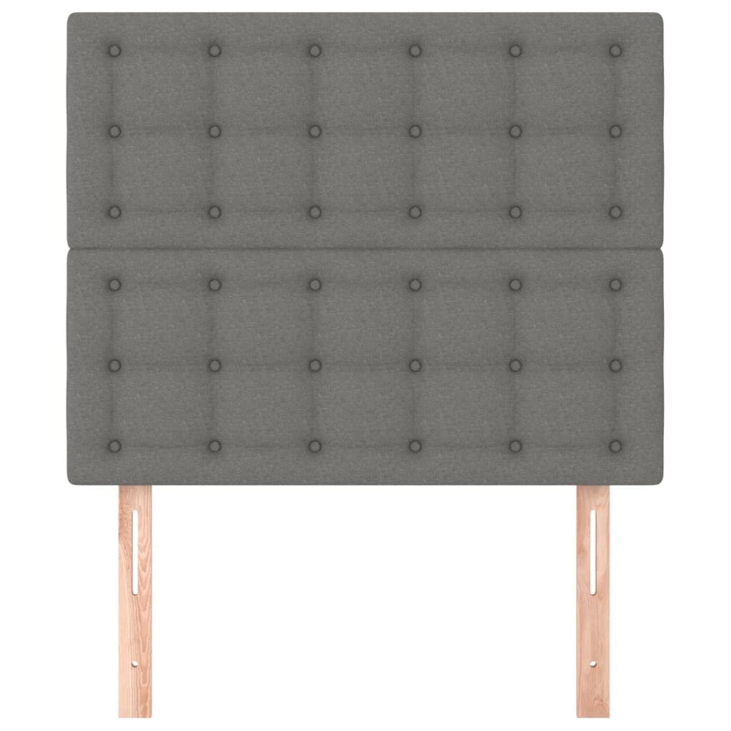 vidaXL Hoofdborden 2 st 80x5x78/88 cm Stof Donkergrijs - 49% Korting