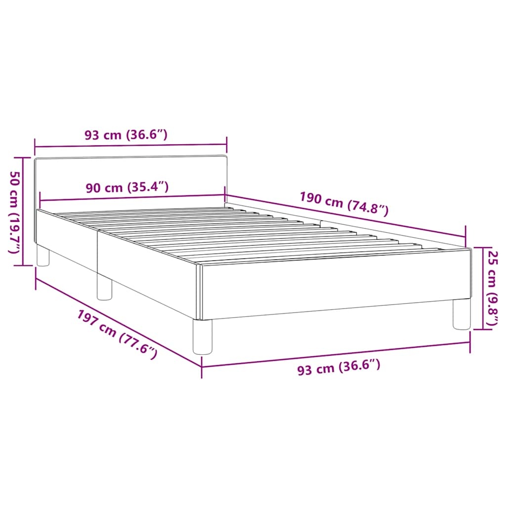 vidaXL Bedframe Crème 90x190cm - 32% Korting!