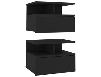 vidaXL Nachtkastjes 2 st. 40x31x27cm Bewerkt Hout Zwart - 32% Korting