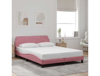 vidaXL Bedframe Fluweel Roze 120x200 cm - 34% Korting