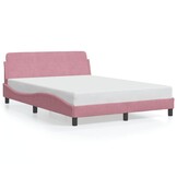 vidaXL Bedframe Fluweel Roze 120x200 cm - 34% Korting