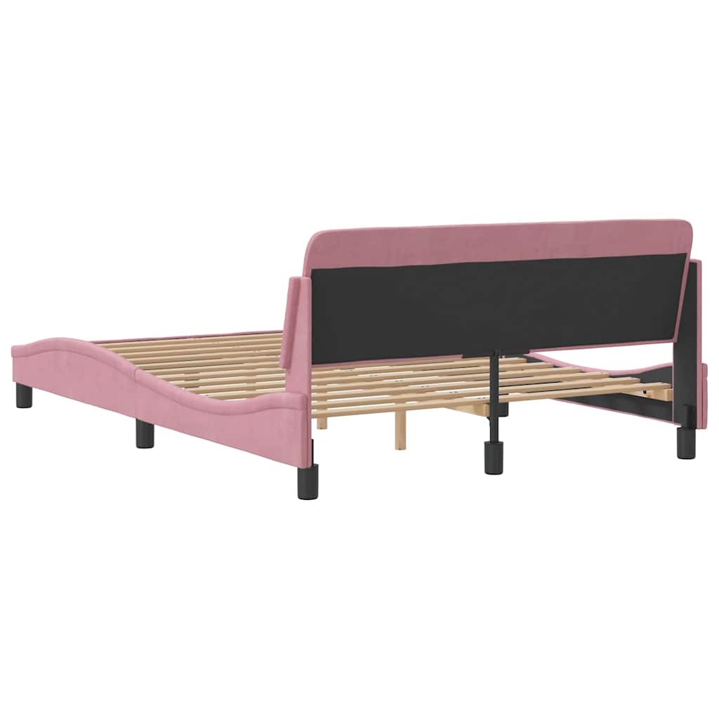 vidaXL Bedframe Fluweel Roze 120x200 cm - 34% Korting