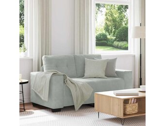 vidaXL Loveseat Bank 120 cm Fluweel Lichtgrijs - 34% Korting!