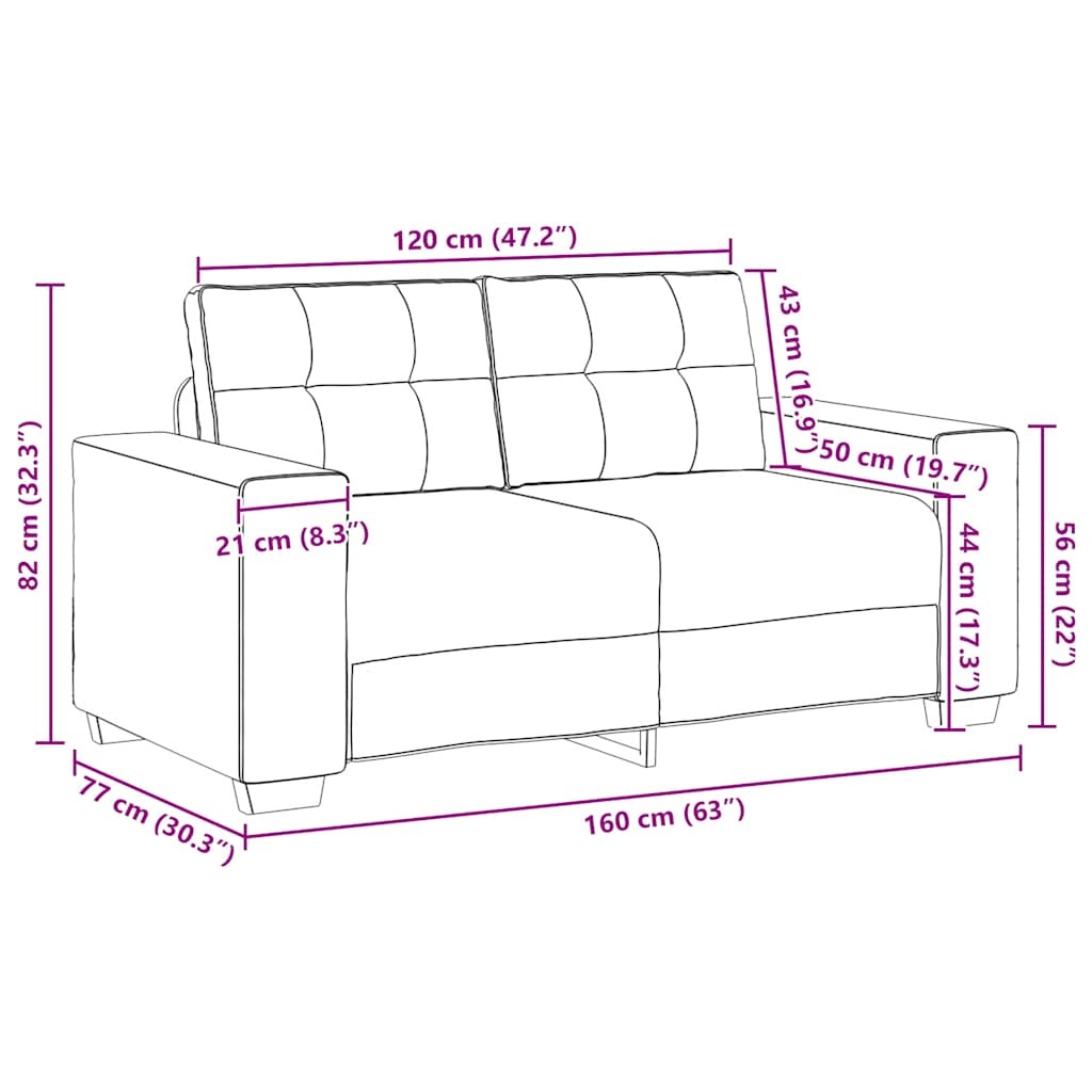 vidaXL Loveseat Bank 120 cm Fluweel Lichtgrijs - 34% Korting!