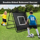 BAGAIL dubbelzijdig rebound net, voetbalnet, versterkte geverfde palen, verstelbare hoeken, bevestigbare structuur, rebound net met doel voor vaardigheidstraining