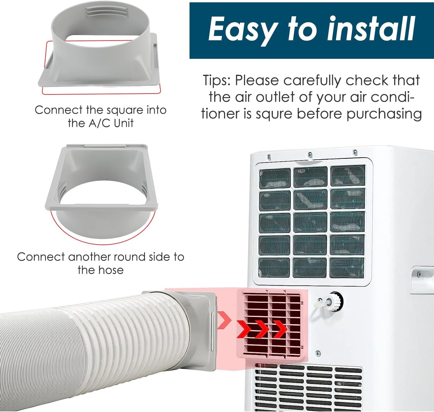 Interface afvoerslang, afvoeraansluiting voor afvoerbuis, aansluiting voor afvoerslang van de draagbare airconditioning, airconditioning afvoerslang adapter